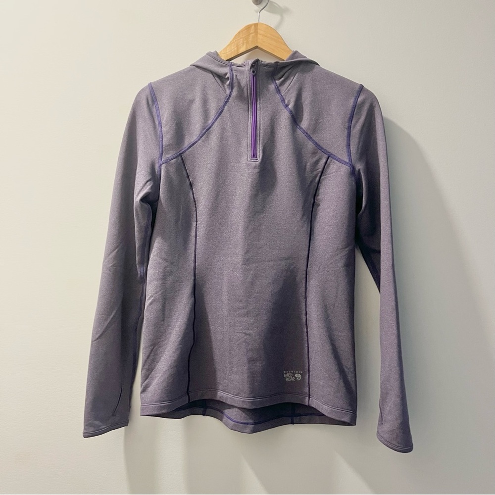 Mountain Hardwear Purple 1/4 Zip Athletic Pullover Sweater Thumb Holes Stretch M